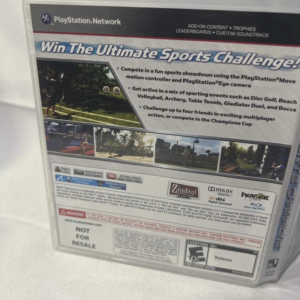 Sony Sports Champions PS3 Game Unisex OS Blue PlayStation Move Required 2010